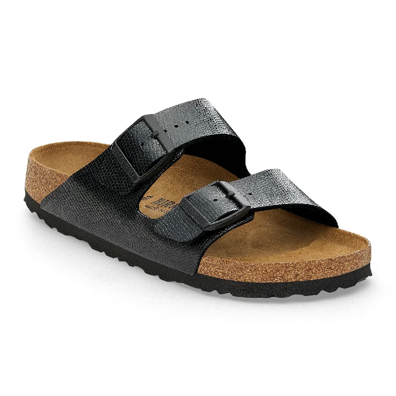 Birkenstock Arizona lizard embossed black Birko-Flor